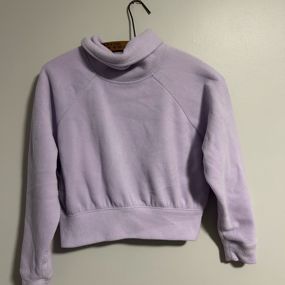 (3/$20) Old navy active girls 10/12 purple fleece cropped cowl neck sweater
